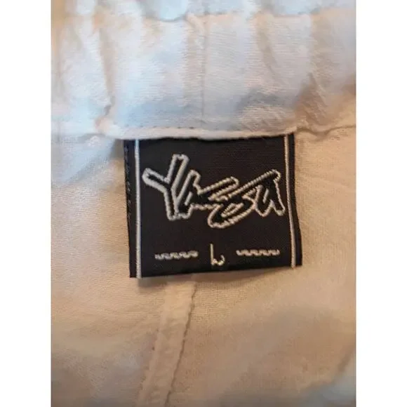 Yasa Gauzy Pants White Wide Leg Drawstring Sz L Beach Resortwear Pool - Picture 7 of 8